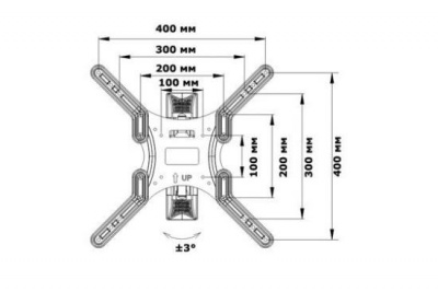 Кронштейн для телевизора NB P4 настенный, наклонно-поворотный, 32-55 дюйма, черный